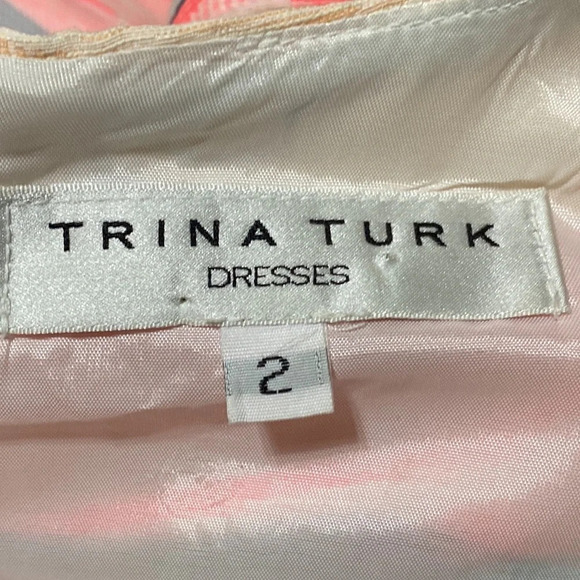 Trina Turk Kurdson Sleeveless Pink/Multicolor Textured Sheath Dress Size 2 - Picture 6 of 8